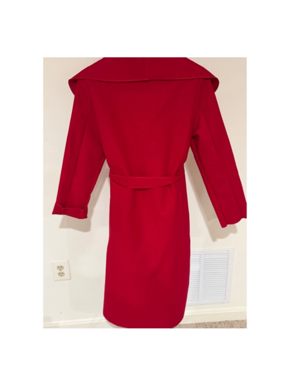 Red Wool Blend Belted Wrap Coat, Size M ๐ HOST PICK ๐ - Picture 2 of 5
